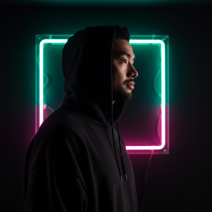 AWARENSS in a neon-lit portrait